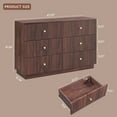 thumbnail image 3 of wow97e Fluted 6 Drawers Dresser, Wood 47" Tall Chest of Drawers with Deep Storage, Modern Bedroom Chest for Closet Hallway, Entryway, Living Room, 3 of 7