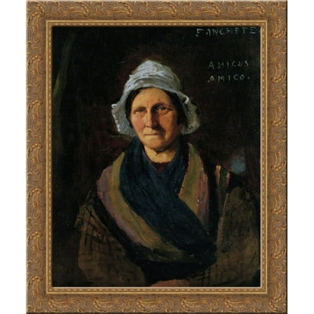 Femme de Chanbre 20x23 Gold Ornate Wood Framed Canvas Art by Corot, Jean Baptiste Camille