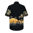 thumbnail image 4 of AHTJRT Stylish Hawaiian Button Down Shirt for Men with Watercolor Hibiscus Palm Fronds V Neck Shirt Multicolor XL, 4 of 5