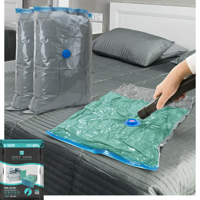 Reusable Vacuum Storage Bags (Large, 5 Pack) 