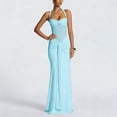 thumbnail image 5 of JGGSPWM Women's Halter Neck Ruched Bodycon Party Evening Gown Maxi Dress Elegant Fashion Mesh Panel Dress with Backless Blue M, 5 of 5