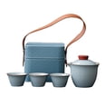 thumbnail image 2 of veasfak Travel Tea Set Teacups Ceramic Tea Pot Portable for Business Camping Picnics Set B, 2 of 9