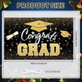thumbnail image 2 of Gold Grad Cap Graduation Banner Colorful Stars Grad Backdrop Confetti Design Black Background Academic Background for Graduation Party College Graduation Grad Photo Shoot, 2 of 5