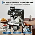 thumbnail image 7 of Studyset Stainless Steel Espresso Machine with Grinder & 20 Bar Pressure, 2.8L Removable Water Tank, Milk Frother Steam Wand ,Adjustable Shot Volume, Professional Home/Office Use, 7 of 7