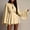 Yellow, variant on ClodeEU Women's Long Sleeve Crewneck A Line Dress with Adjustable Waist ,Solid Color Casual Summer Mini Dress Black,Women's Plus L