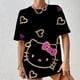 thumbnail image 4 of Camiseta de verano con estampado 3D de Hello Kitty para mujer, remera Harajuku de gran tamaño para niña, ropa nueva de manga corta con cuello redondo, 4 of 5