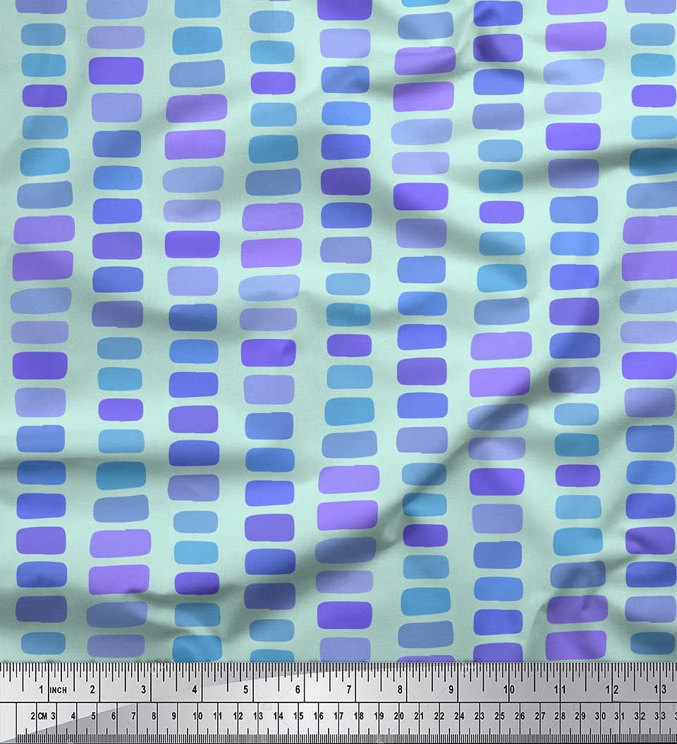Soimoi Green Viscose Chiffon Fabric Brush Stroke Abstract Print Fabric by the Yard 42 Inch Wide
