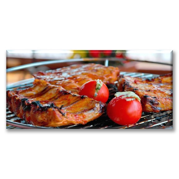 Cuadro Canva Listo Para Colgar Tipo Galería Costillas A La Parrilla 30X60 cm