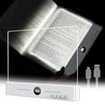 thumbnail image 2 of Book Light, Rechargeable Clear LED Flat Reading Light with 3 Colors & Timer, Dimmable Panel Plate Lamp Book Full Page Light for Reading in Bed at Night, Holiday Gifts for Readers, 2 of 8