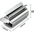 thumbnail image 3 of Exprimidor de pasta de dientes de acero inoxidable de calidad profesional, exprimidor reutilizable de primera calidad para organizar el espacio en baños y salones (2 piezas), 3 of 5