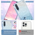 thumbnail image 4 of for Samsung A50 Phone Case Clear Glitter Sparkle, Luxury Shiny Samsung Galaxy A50 Case Flower Silicone TPU Protective Case Anti-Scratch Cover Purple Slim Soft (Blue), 4 of 14