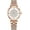 gold white, variant on Women Fashion Simple Rhinestone Fritillaria Quartz Wrist Watch with Dial Analog Display and Stainless Steel Band