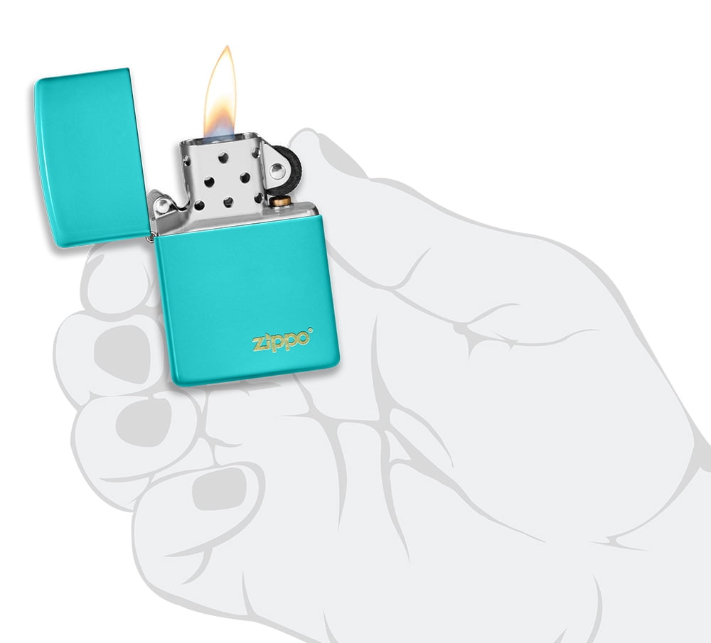 Zippo Flat Turquoise Zippo Logo Pocket Lighter