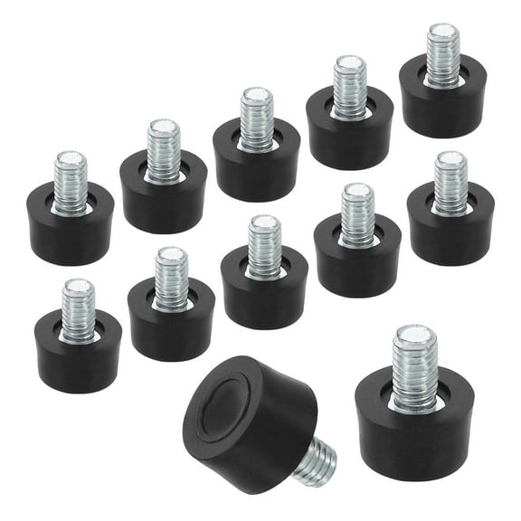 12Pack M6 Thread Furniture Feet Levelers, 15x9 Adjustable Leveling Table Feet, Screw on Furniture Glide Leveling for Chair Stool Legs, Black
