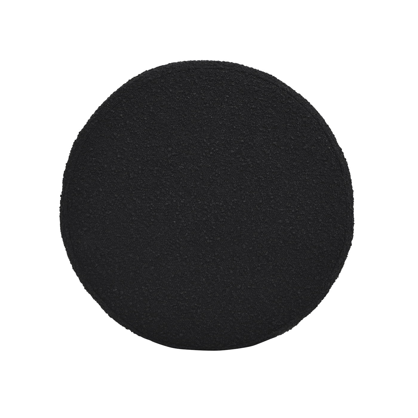 Fuji 19" Oversized Round Storage Ottoman Ebony Black Boucle