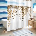 thumbnail image 5 of No Hook Shower Curtain, Orange Eucalyptus Leaves Shower Curtains for Bathroom with See Through Top Window, Weeping Spring Botanical Summer Waterproof & Washable Bath Curtain Long 72"x78", 5 of 9