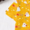 thumbnail image 6 of MEZZALL Women Halloween Ghost Print Pajama Set Lapel Collar Button Closure Chest Pocket Short Sleeve Tops With Elastic Waist Shorts Loungewear Sleepwear For Holiday 2 Piece Versatile Pjs, 6 of 9