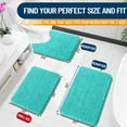 thumbnail image 3 of Buganda Bathroom Rugs 59x20, Quick Dry Machine Washable Chenille Bath Mats with Rubber Backing, Teal, 3 of 9