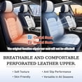 thumbnail image 6 of Car Seat Cover for NISSAN SENTRA 2019, Blue and White Car Seat Covers, Premium Leather 5 Seats Full Set With Lumbar Support Non-slip, Protect Car Seats, 6 of 8