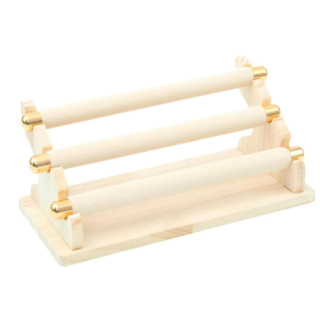 3 Tiers Rings Display Stand, Showcase Holder Jewelry Storage Rack Jewelry Display Rack for Shop Windows Cabinet Bedroom Dressing Table Decor Beige