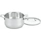 thumbnail image 1 of Cacerola Cuisinart Contour de acero inoxidable de 6 litros con tapa de vidrio, 1 of 4