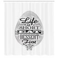 thumbnail image 3 of Ambesonne Saying Shower Curtain, Retro Eat Dessert on Spoon, 69"Wx84"L, Charcoal Grey and White, 3 of 3