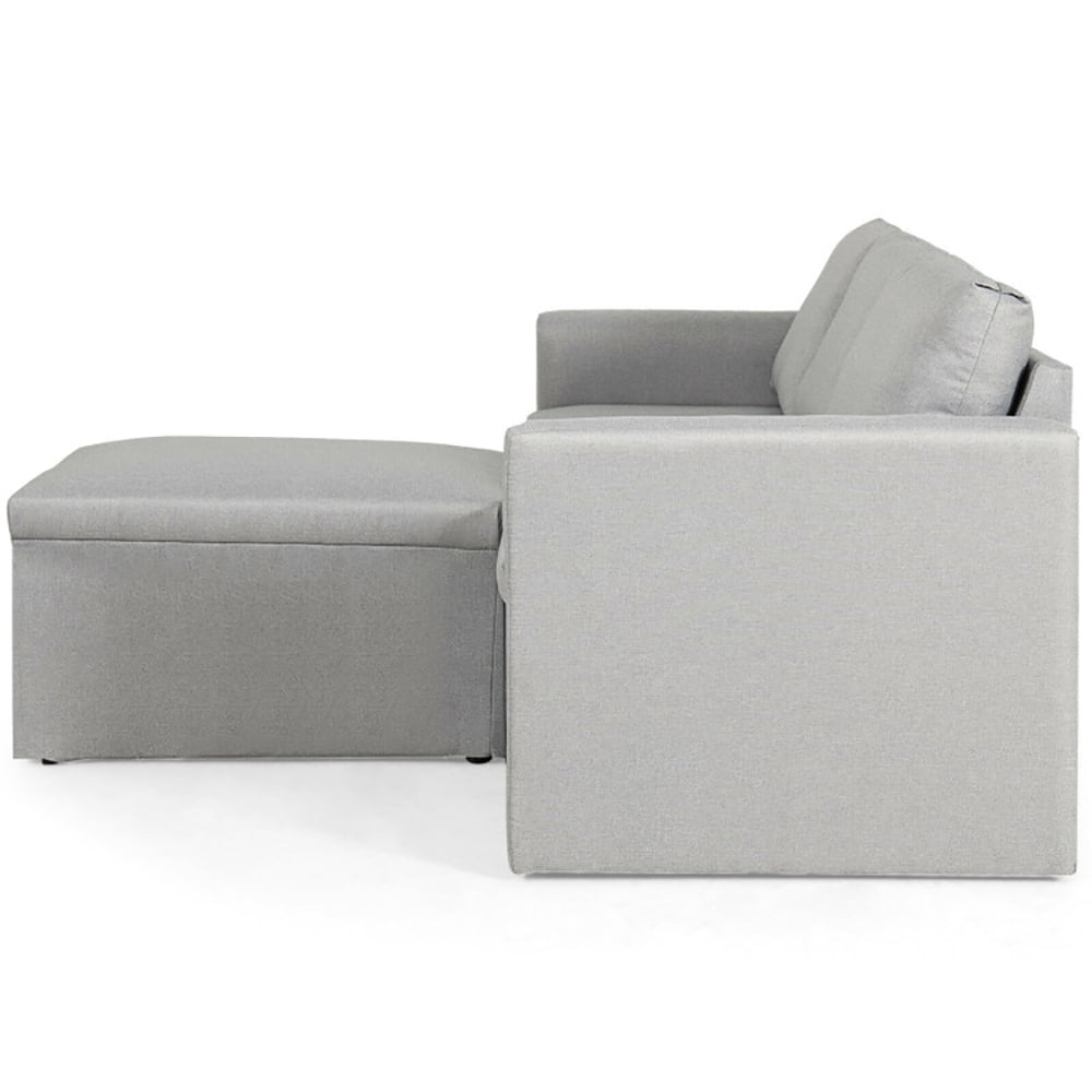 Finihen Convertible Sofa Bed, Modern Convertible Sleeper Couch, Convertible L-Shaped Sectional Sofa Couch with Reversible Chaise, for Living Room, Light Gray Finihen Convertible Sofa Bed, Modern Convertible Sleeper Couch, Convertible L-Shaped Sectional Sofa Couch with Reversible Chaise, for Living Room, Light Gray