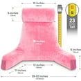 thumbnail image 2 of Husband Pillow Medium Pink, Backrest for Kids, Teens, Petite Adults - Reading Pillows With Arms, Adjustable Loft, Plush Memory Foam, Bed Rest Chair for Sitting Up, Detach Neck Roll, Removable Cover, 2 of 6