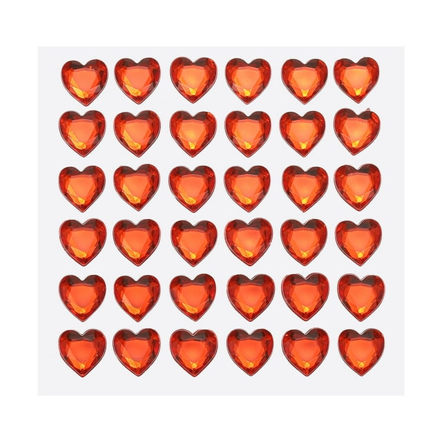 144uds Corazón Imitación Diamante 10mm Autoadhesivo Gemas Pegatinas Joyas Pegatinas para San Valentín Maquillaje, Artes y Artesanías, Bricolaje, Joyería Fabricación Rojo