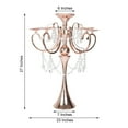 thumbnail image 3 of Efavormart 27.5" Tall Rose Gold Metal Candelabra Chandelier Votive Candle Holder Wedding Centerpiece - With Acrylic Chains, 3 of 9