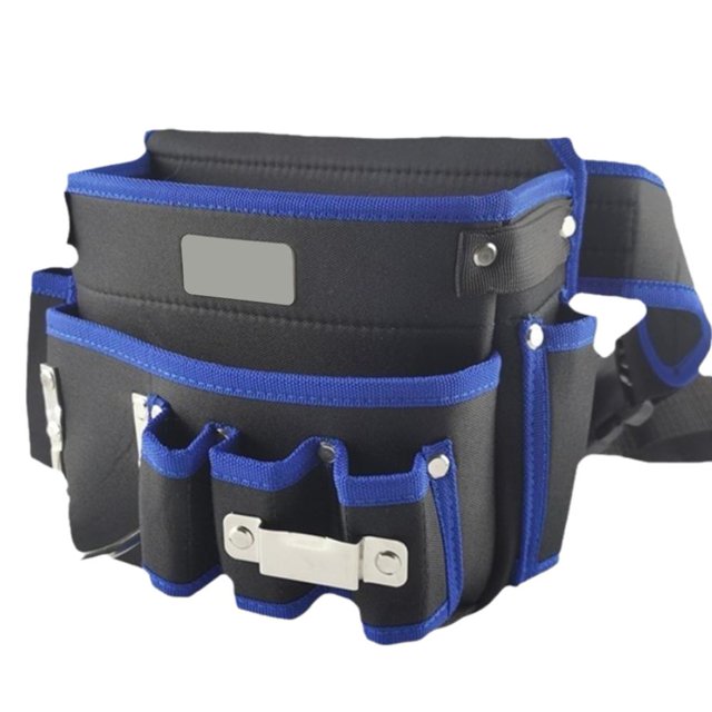 Wartleves Bolsa de herramientas de tela Oxford, organizador multifuncional para electricistas, riñonera para jardín, riñonera, kits de herramientas de almacenamiento