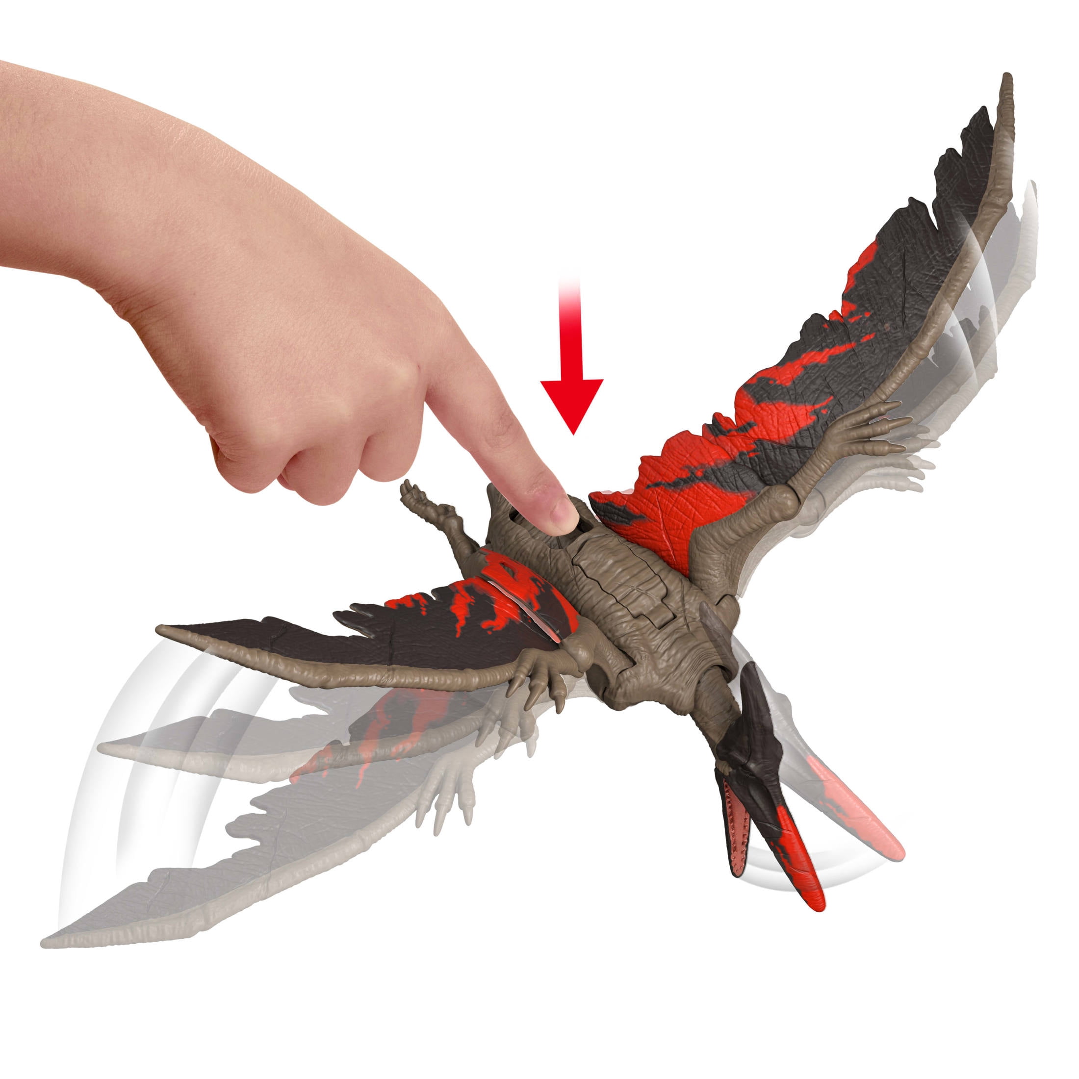 Jurassic World Chaos Theory Wild Roar Pteranodon Action Figure, Strike Attack & Sound Dinosaur Toy
