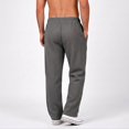 thumbnail image 5 of Men's Jogger Pants Elastic Waist Button Fly Loose Fit Solid Color Casual Sweatpants Lounge Trousers with Pockets, 5 of 7