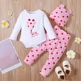 thumbnail image 2 of Mercatoo Toddler Baby Girl Fall Clothes 3 6 12 18 Months Outfits Long Sleeve Cartoon Cotton Romper Pants Winter Sets, 2 of 9