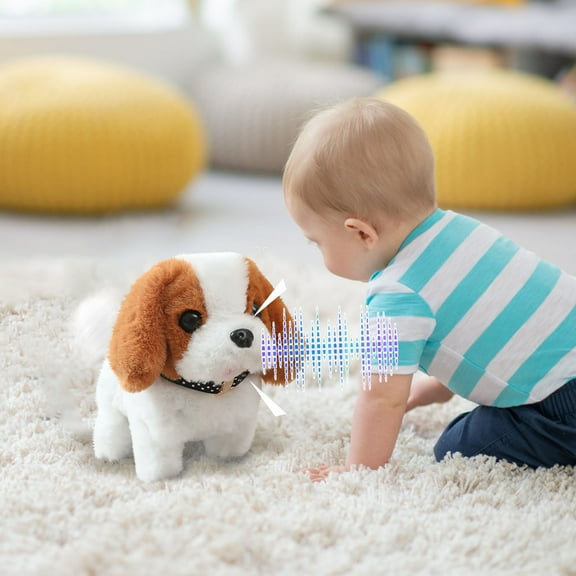 Jpxdew Interactive Robotic Puppy with Realistic Movements, USB Rechargeable Pet Companion for Adults - Silent Automatic Tail Wagging & Head Sensor