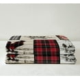 thumbnail image 3 of Rustic Farm Animal Fleece Bed Blanket Twin 60"X80" Retro Buffalo Plaid Farmhouse Cabin Throw Blanket Country Sheep Chicken Cow Print Sherpa Blanket,Grid Windmill Flannel Blanket Red Black Grey, 3 of 6