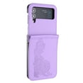 thumbnail image 2 of Case for Samsung Galaxy Z Flip 3, PU Leather Flip Protective Phone Case Emboss Flower Book Case for Samsung Galaxy Z Flip 3 - Purple, 2 of 4