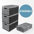 thumbnail image 4 of Cubo de almacenamiento CleverMade plegable con tapa, 46 L, 3 unidades, Stone, 4 of 8