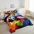 thumbnail image 3 of Feelyou Watercolor Rugby Kids Full Size Comforter Sets, Art Splatter Splash Bedding Comforter Set, Est Sleep Sports Reversible Bedding Sets, Super Cozy Room Decor, 3-Piece, 3 of 8