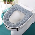 thumbnail image 3 of nipocaio Coussin de Siège de Toilette, Coussin de Siège de Toilette Doux, Coussin de Siège de Toilette Universel, Housses de Couvercle de Toilette avec Fermeture Éclair Réutilisables Lavables 2 Pcs, 3 of 5