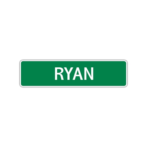 Ryan Boys Children Name Wall Plaque Decoration Letter Printed Label Indoor Outdoor Aluminum Sign 4"x13.5"
