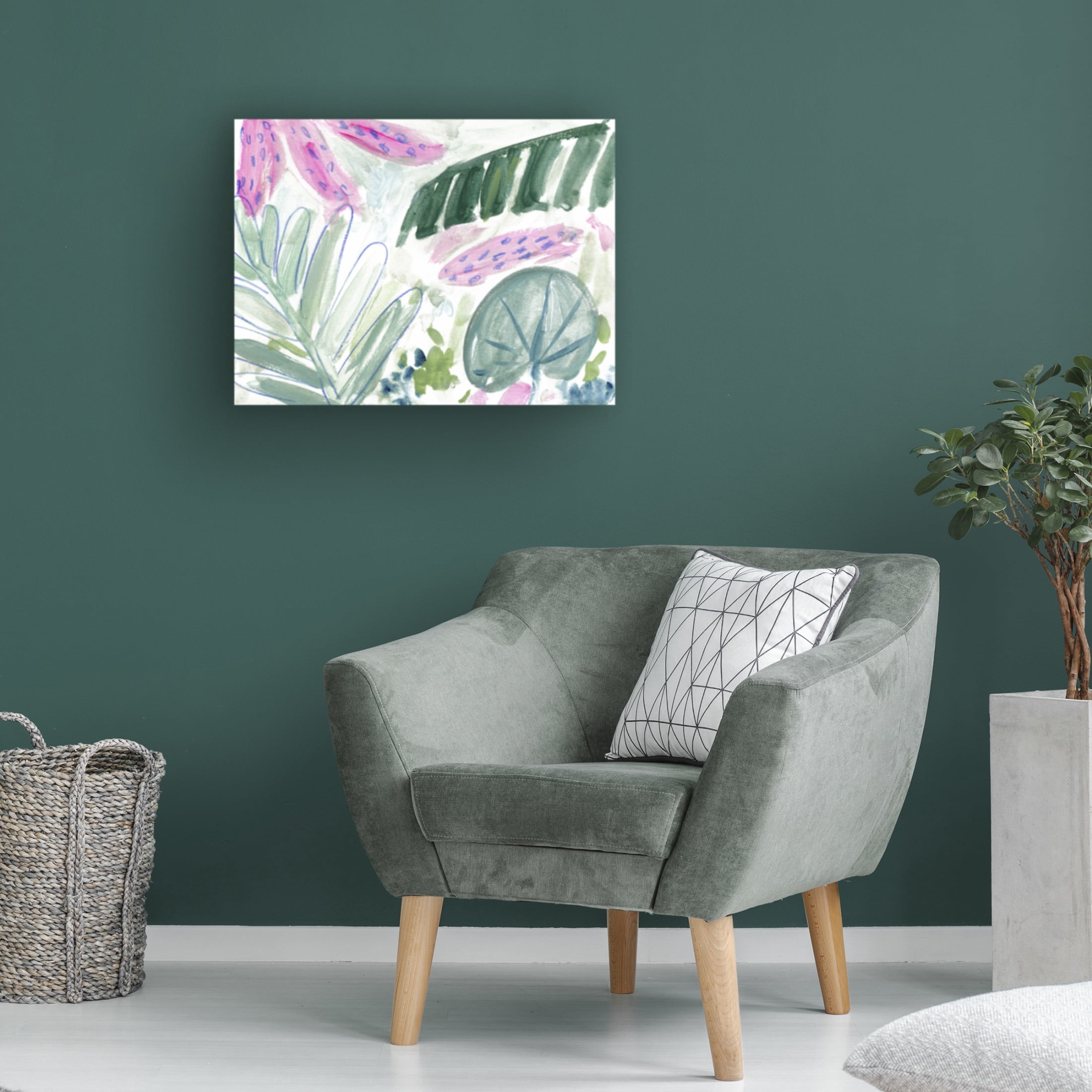 Canvas Wall Art - Melissa Wang 'Tropical Abstraction II' Wall Art for Living Room, Bedroom, or Office Décor by Trademark Fine Art - 19 x 14 Inches