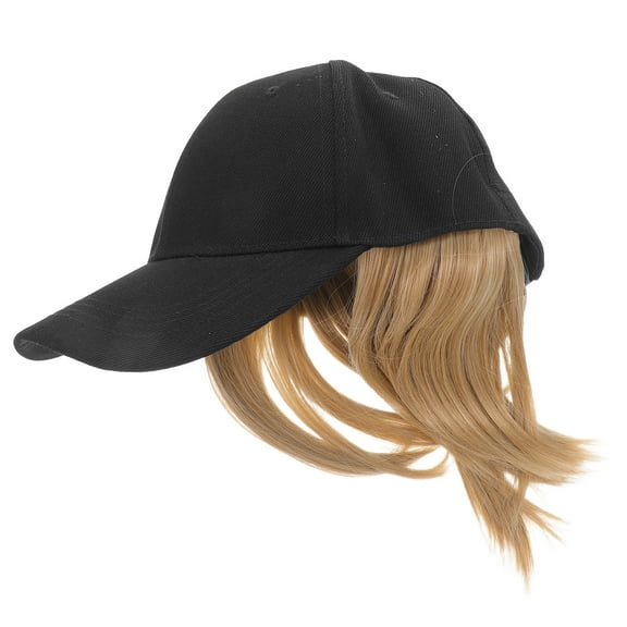 Beaupretty White Wig Cap Yellow Hair Extension for Women Concerts 1Set