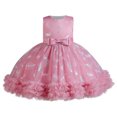 thumbnail image 2 of LOVZFMLL Girls' Summer Short Sleeve Ruffled Lace Round-Neck Embroidery Mesh Princess Bow Skirt, 2 of 2