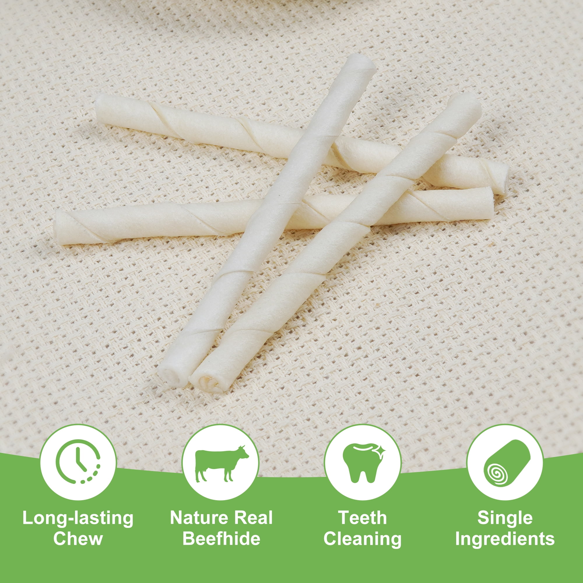 MON2SUN Rawhide Twist Sticks Small Dog Treats, 25.4 oz (120 Count),