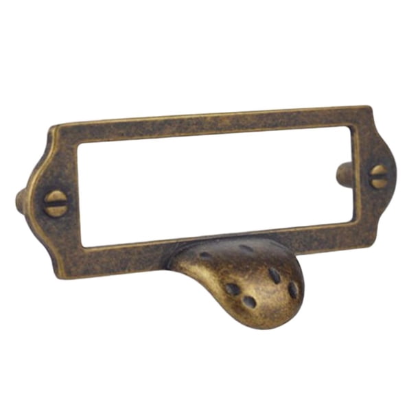 Perillas antiguas de aleación de zinc, tirador decorativo con ranura para tarjeta para armario de cocina, armario, armario, puerta, cajón Bronce
