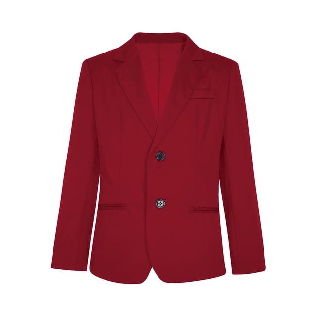 HULIJA Garçon Blazer Formel à Manches Longues, Revers Cranté, Veste de Complet à Simple Boutonnage pour Enfants Bourgogne 4