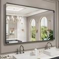 thumbnail image 1 of Metal Framed Bathroom Mirror for Wall, 60X36 Inch Rounded Rectangle Mirror, Tempered Glass, Hangs Horizontally or Vertically My Lux Decor Round, 1 of 10