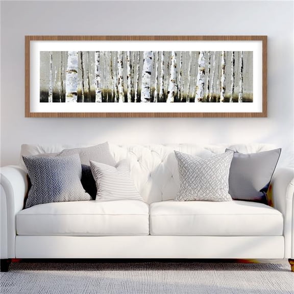 Begin Home Decor C1FM2060E557FQ 20 x 60 in. Winter Forest Landscape - Framed Matted Print for Home Decor