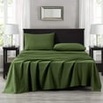 thumbnail image 2 of Chezmoi Collection Solid Loden Green 100% Washed Cotton Bed Sheet Set California King Size, 4-Piece Luxury Soft Breathable 16-Inches Deep Pocket Sheets and Pillowcases Set, 2 of 9